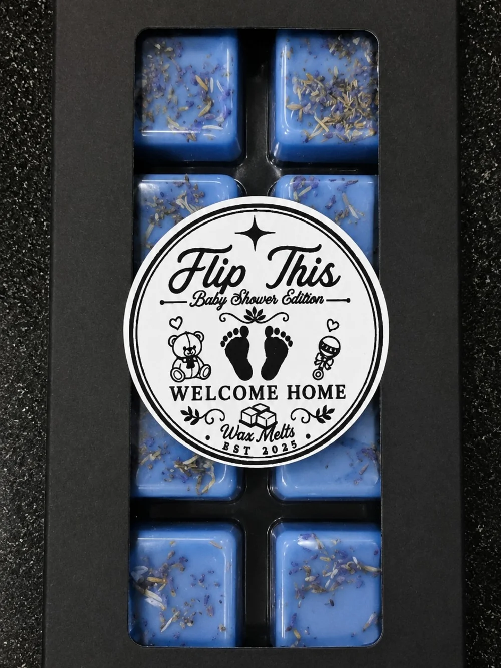 100% Soy Wax Wax Melts Welcome Home Baby Shower Edition Blue Handmade Baby Showe
